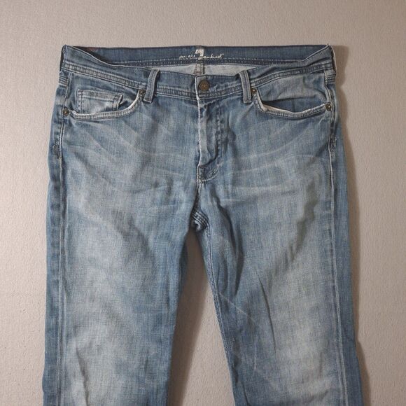 7 For All Mankind Jeans Women 34 Flynt Blue Y2k Streetwear Bootcut Stretch Denim - Picture 2 of 11